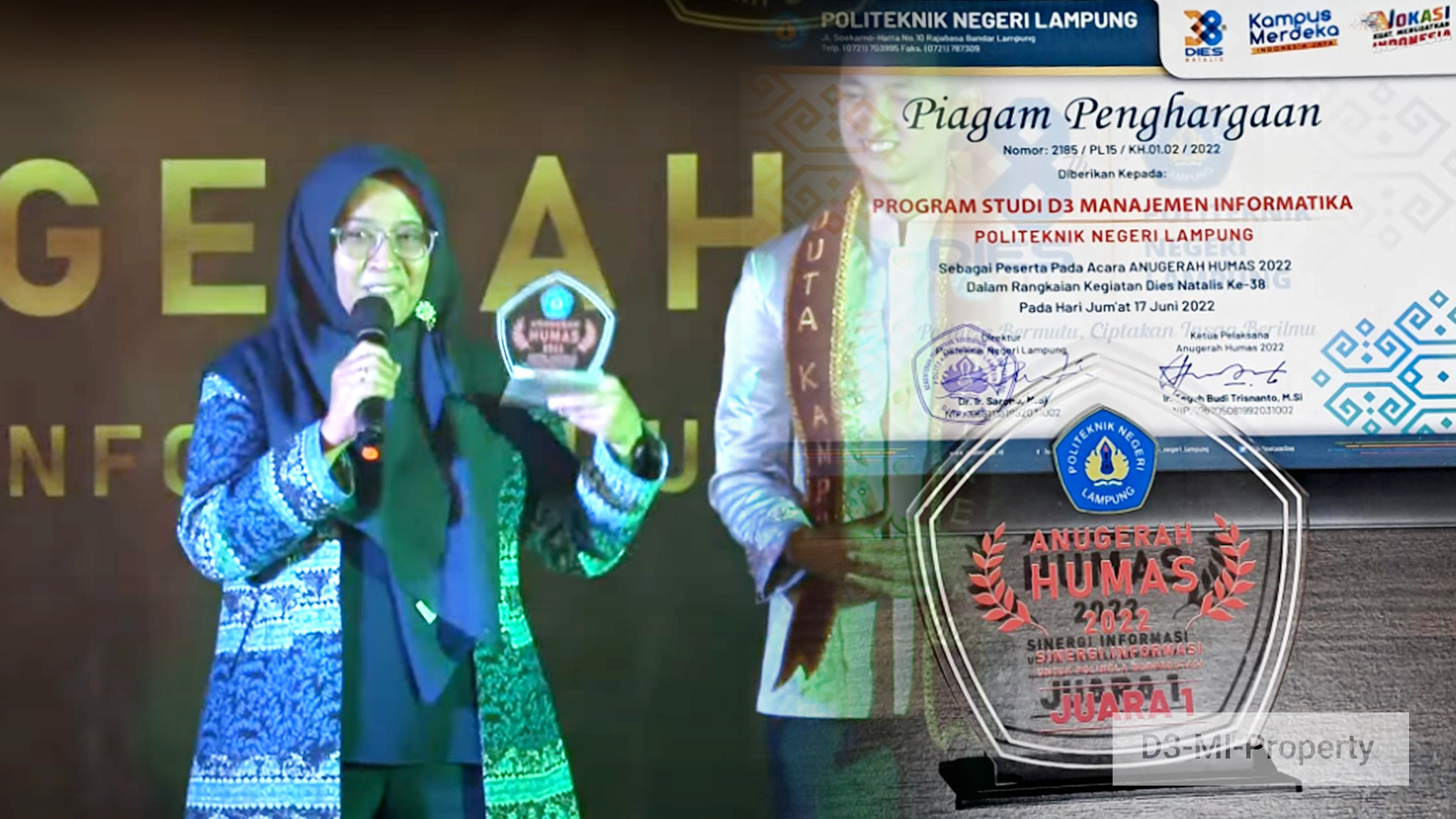 D3 Manajemen Informatika juara 1 anugerah humas 2022 Politeknik Negeri Lampung